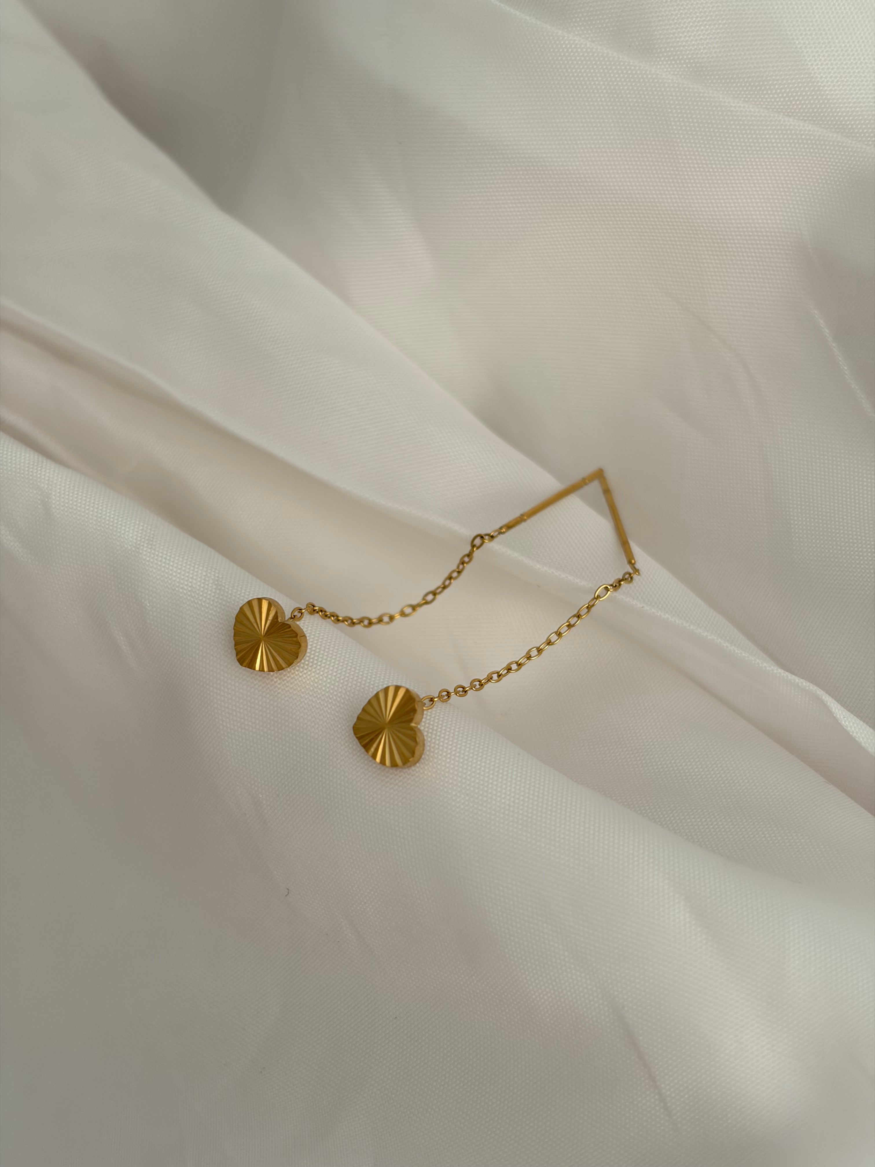 Heart thread earring