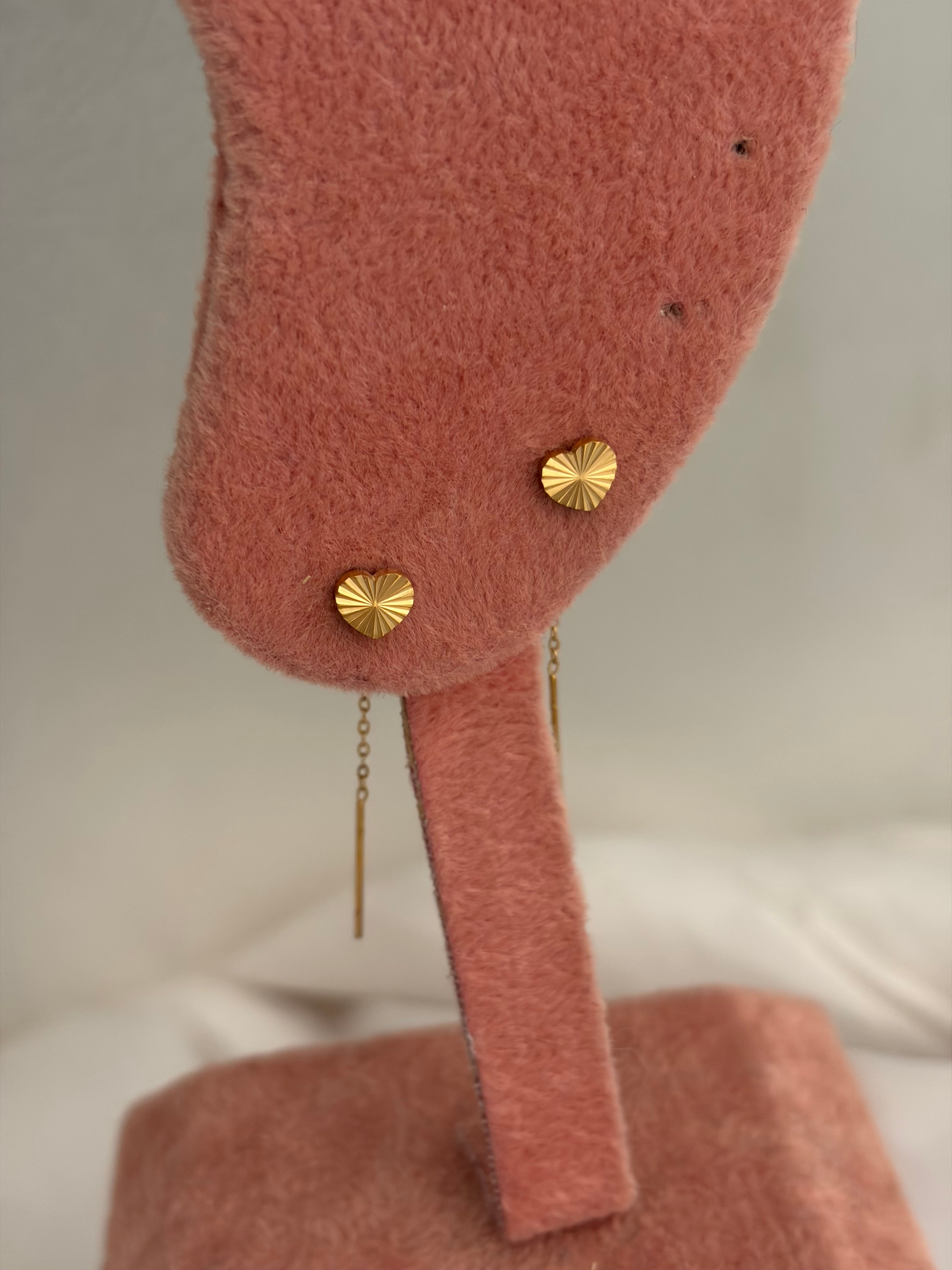 Heart thread earring
