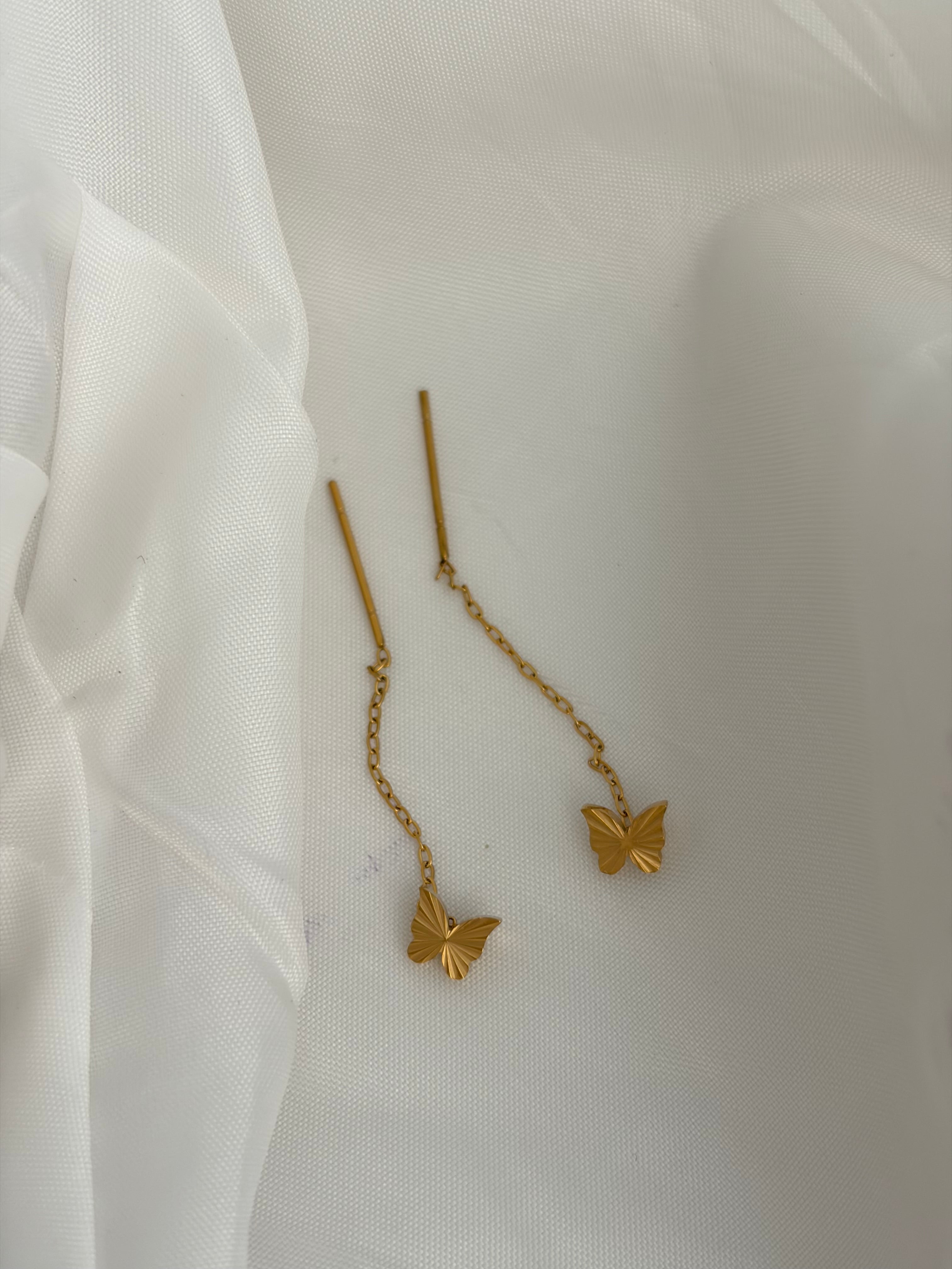 Butterfly thread earring