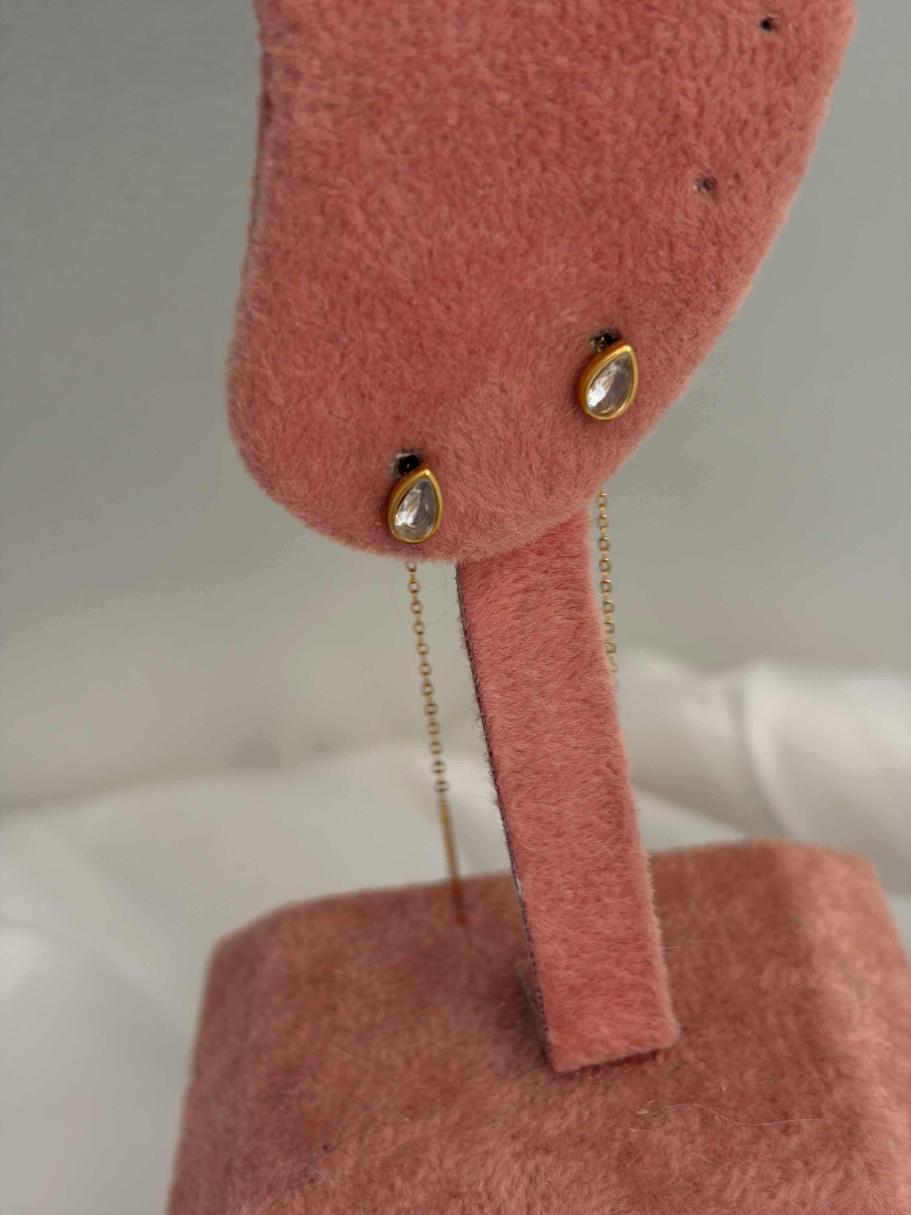 Drop thread earring