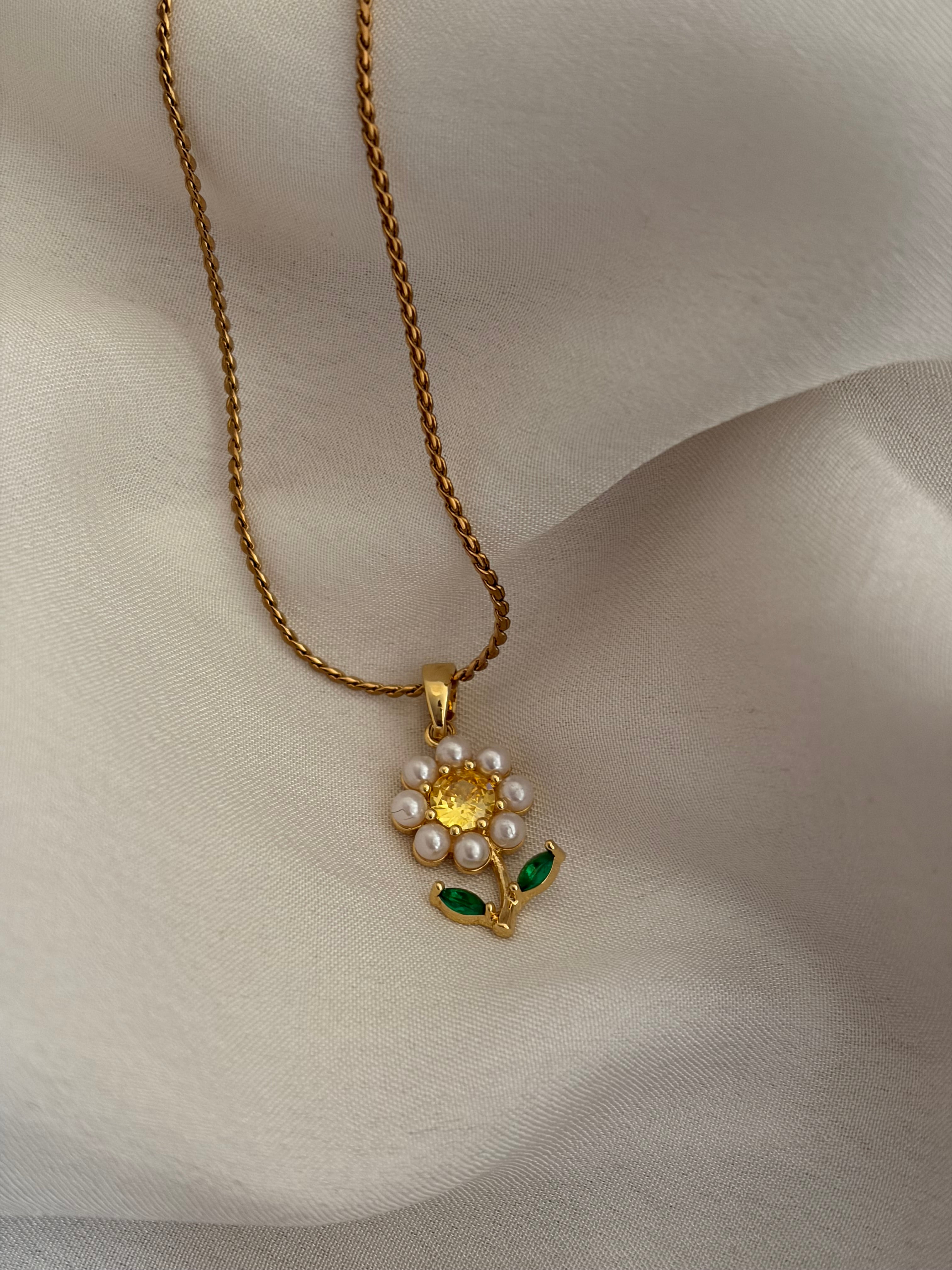 Sunflower necklace
