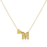 Heart initial necklace