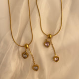 Heart drop necklace