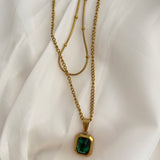 Emerald layered necklace
