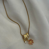 Floral charm necklace