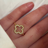Clover studded ring