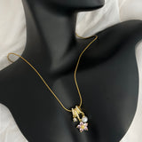 Floral charm necklace