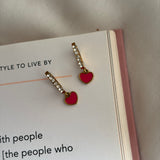 Pink heart earring