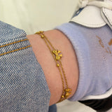 Bow layered anklet (1pc)