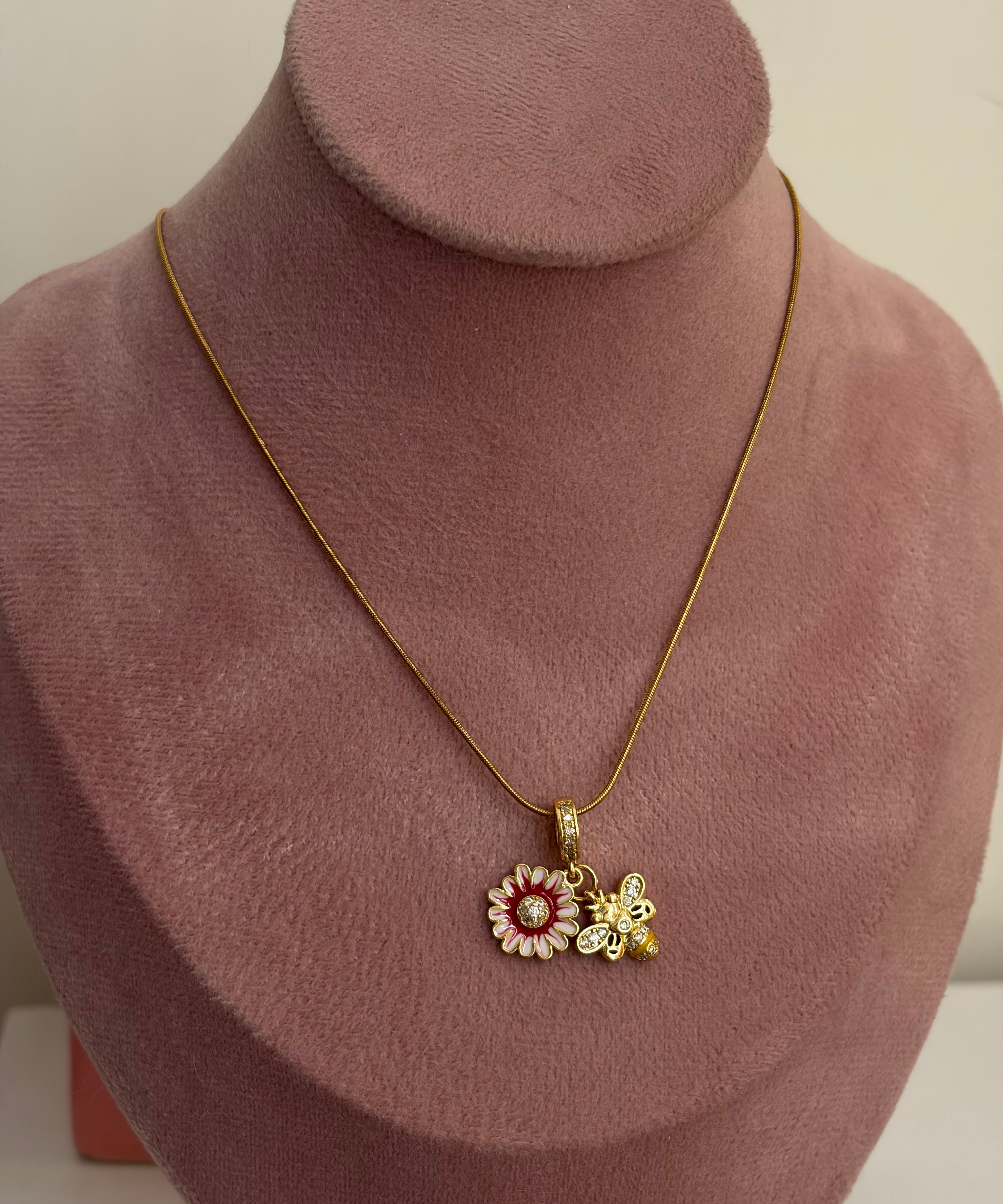 Bee charm necklace