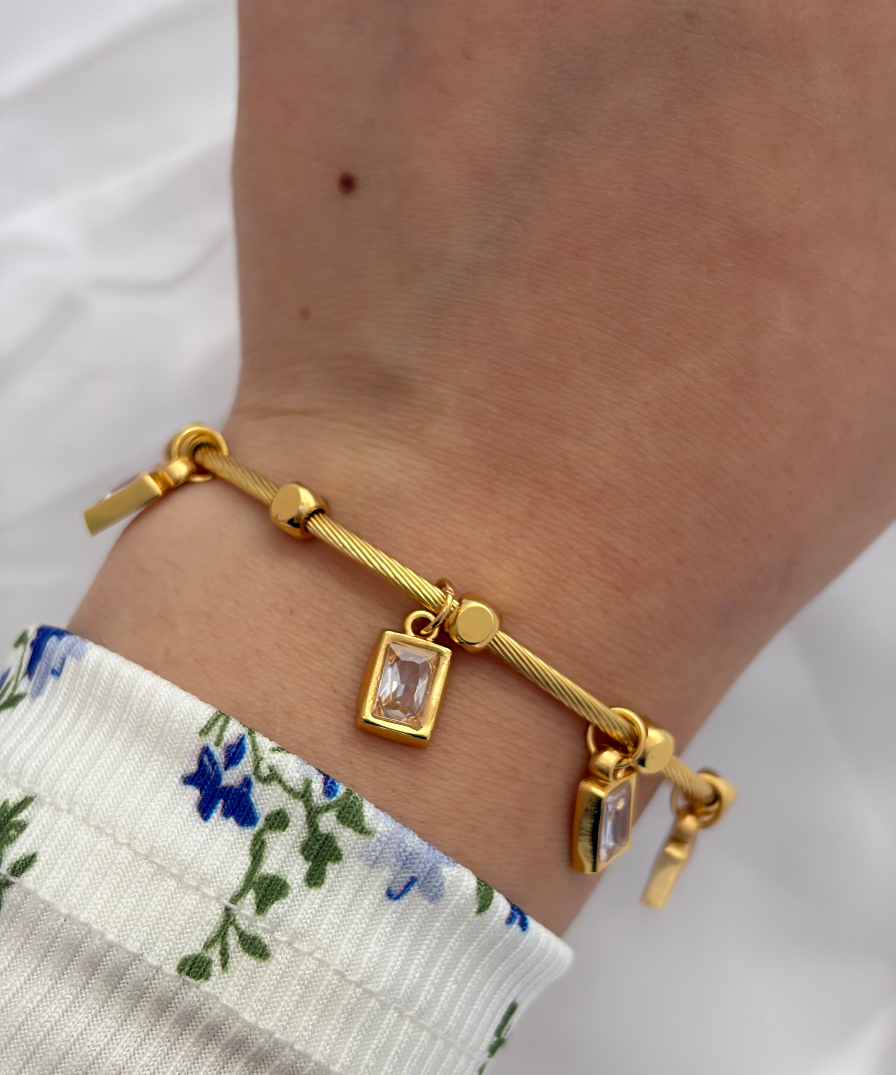 Square charm bracelet