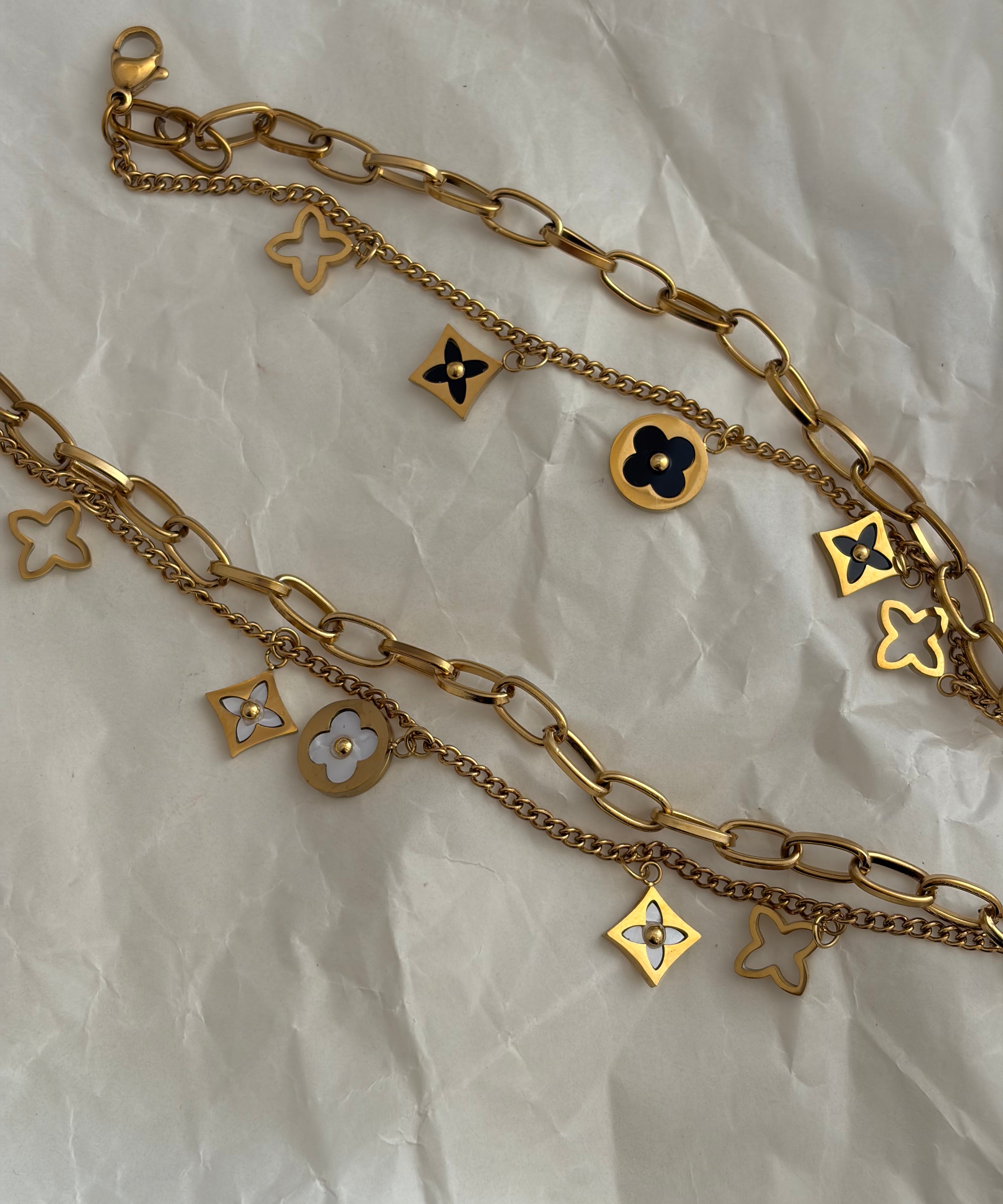 Clover layered bracelet