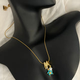 Floral charm necklace