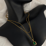 Emerald layered necklace