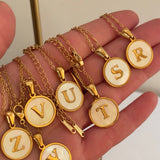 Initial circle necklace