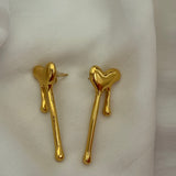 Heart drip earring