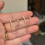 Sleek chain earring (ball back)