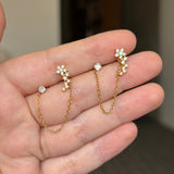 Floral chain earring (ball back)