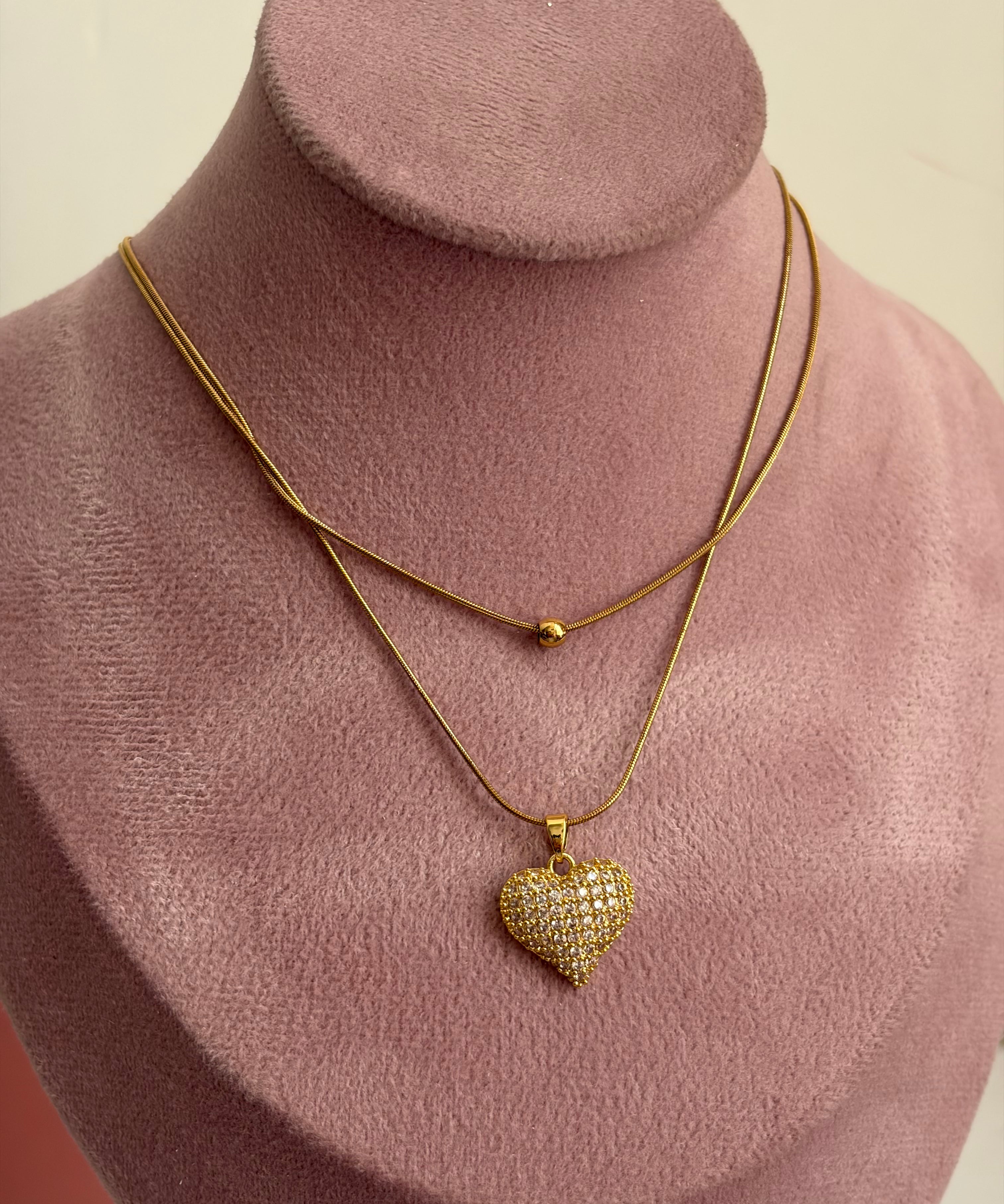 Hearts layered necklace