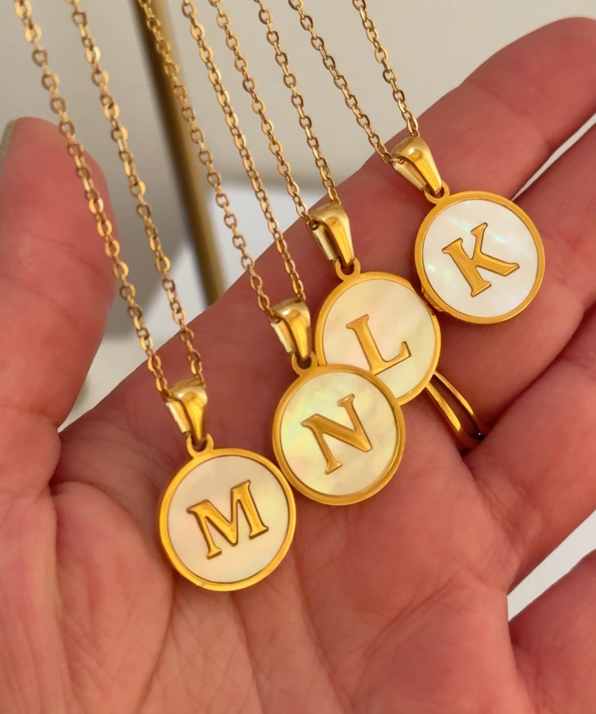 Initial circle necklace