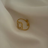 Clover studded ring
