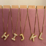 Bubble initial necklaces