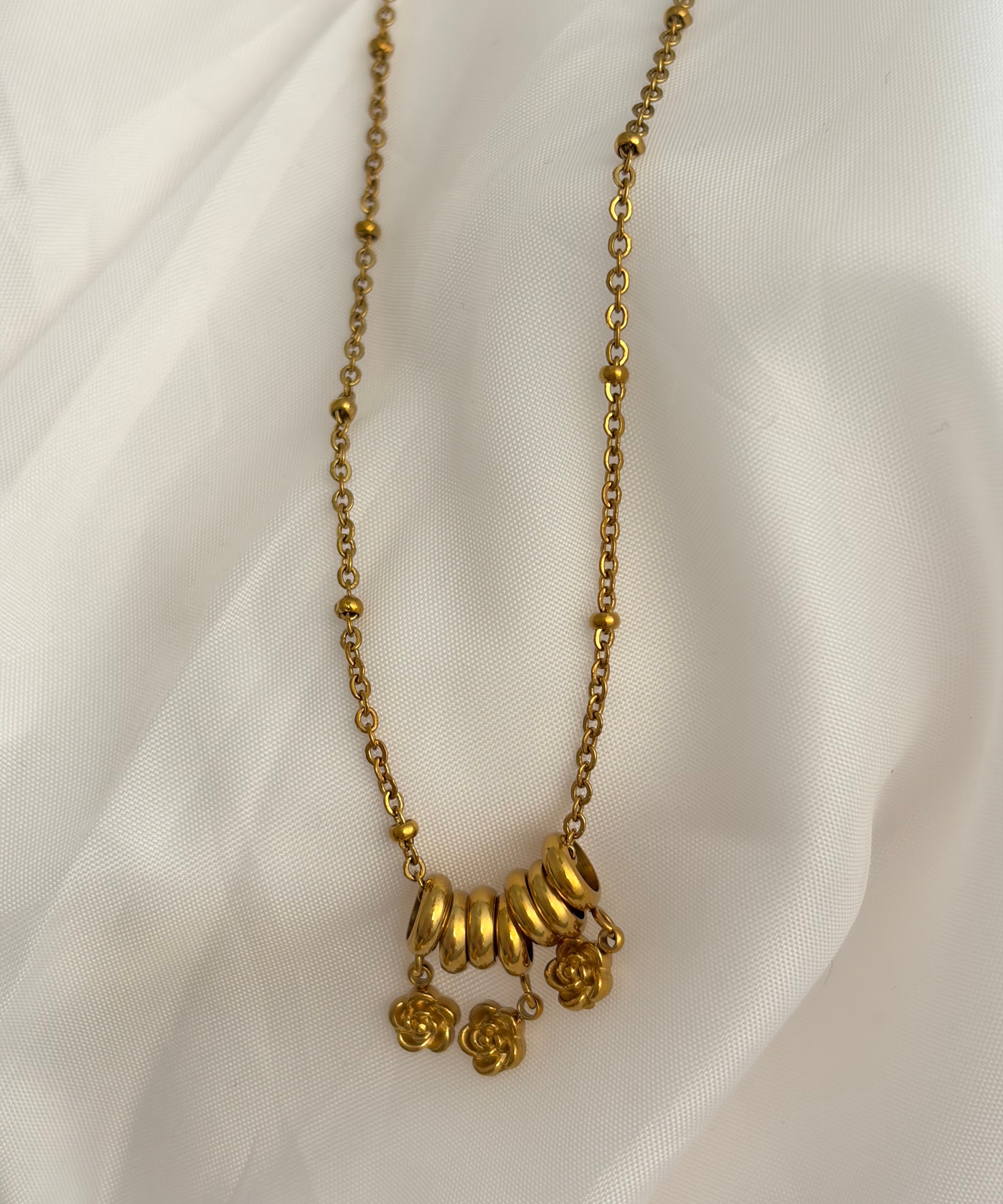 Rose charm necklace