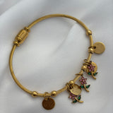 Flower charm bracelet