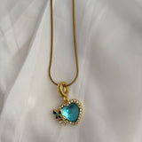 Blue heart necklace