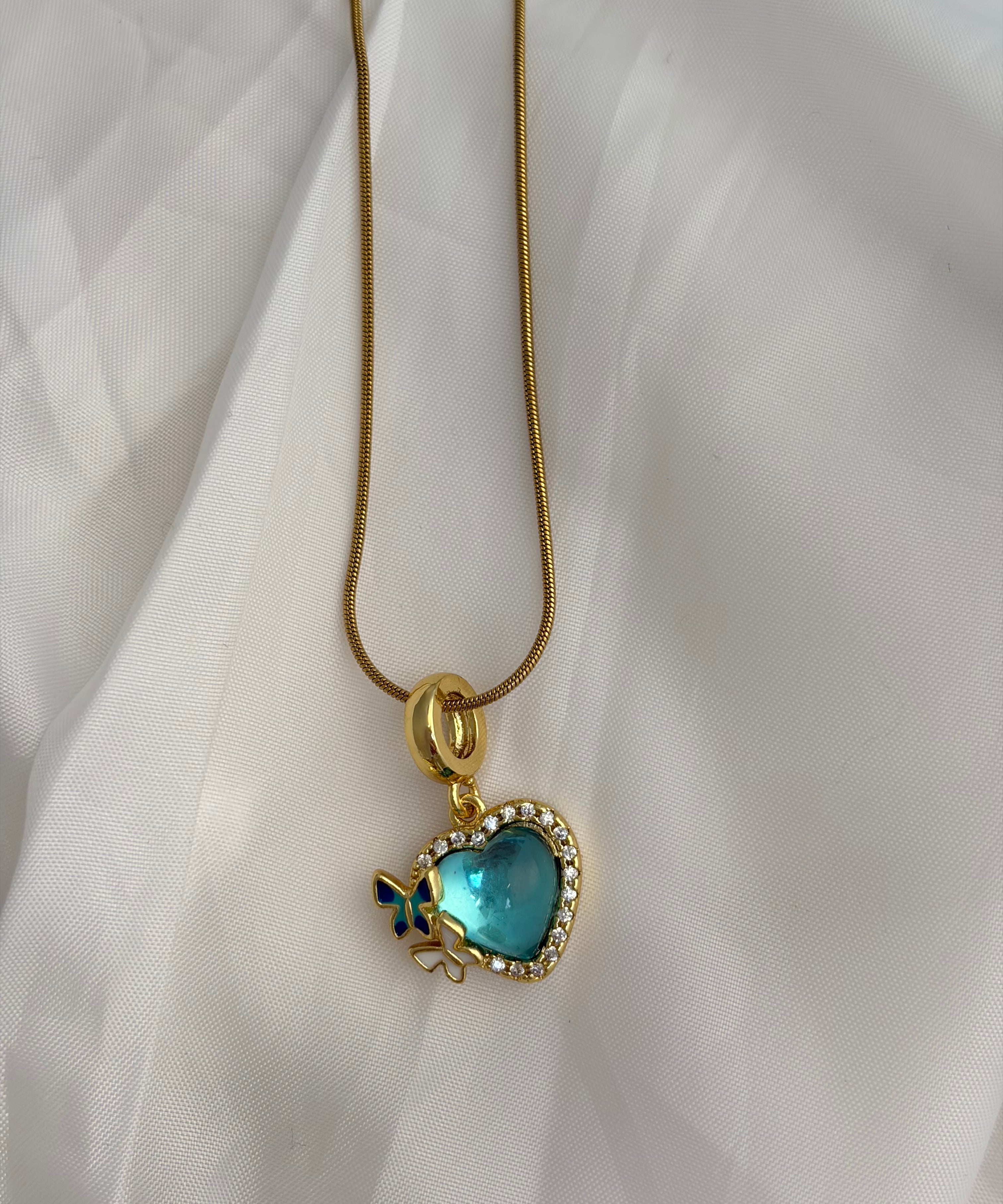 Blue heart necklace
