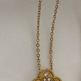 Rhinestone clover necklace