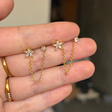 Floral chain earring (ball back)