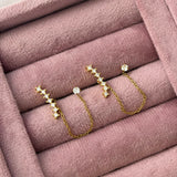 Sleek chain earring (ball back)