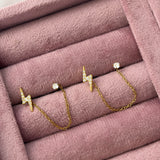 Thunder chain earring (ball back)