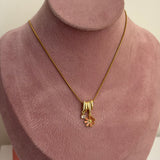 Floral charm necklace