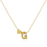 Heart initial necklace