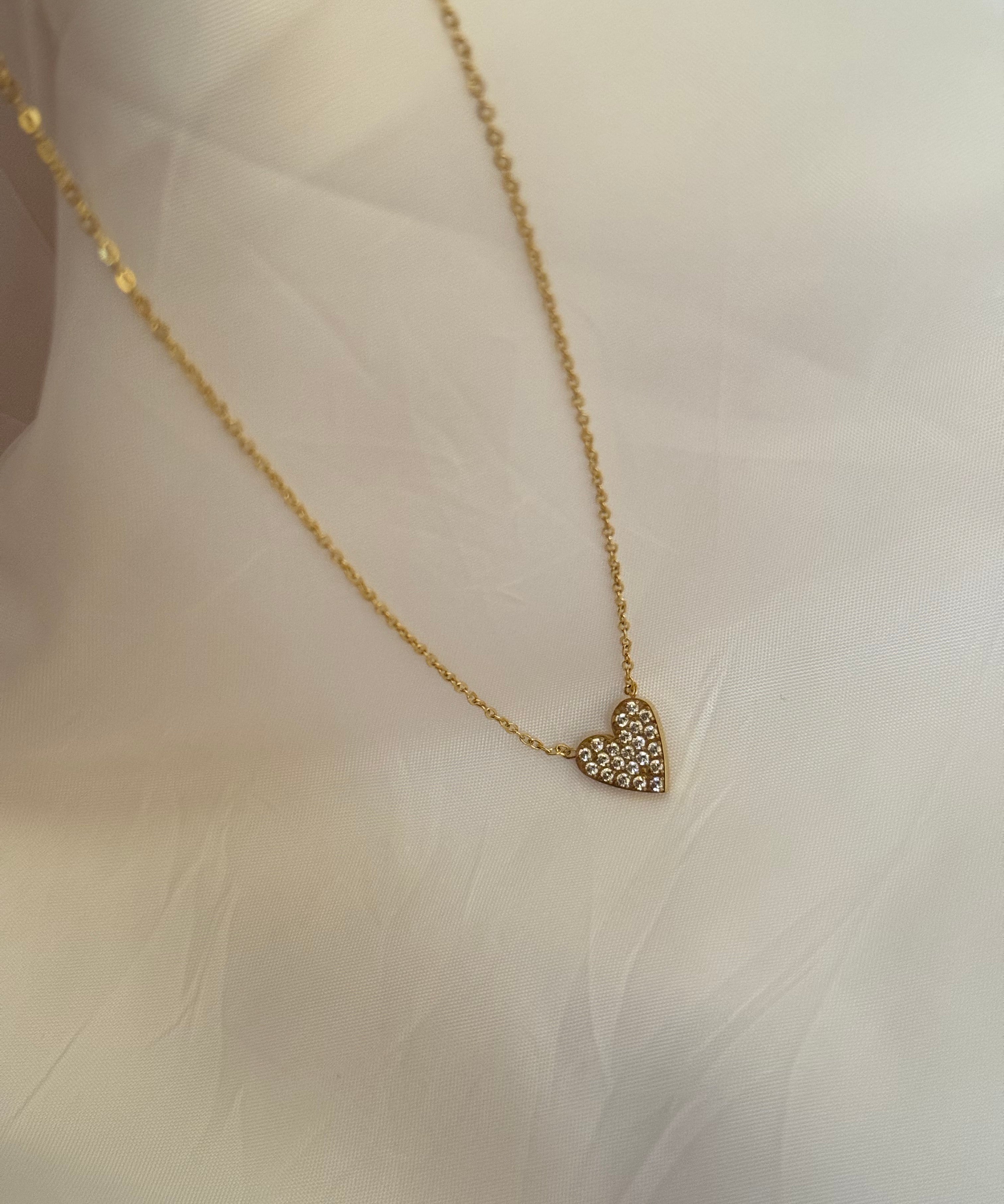 Studded heart necklace