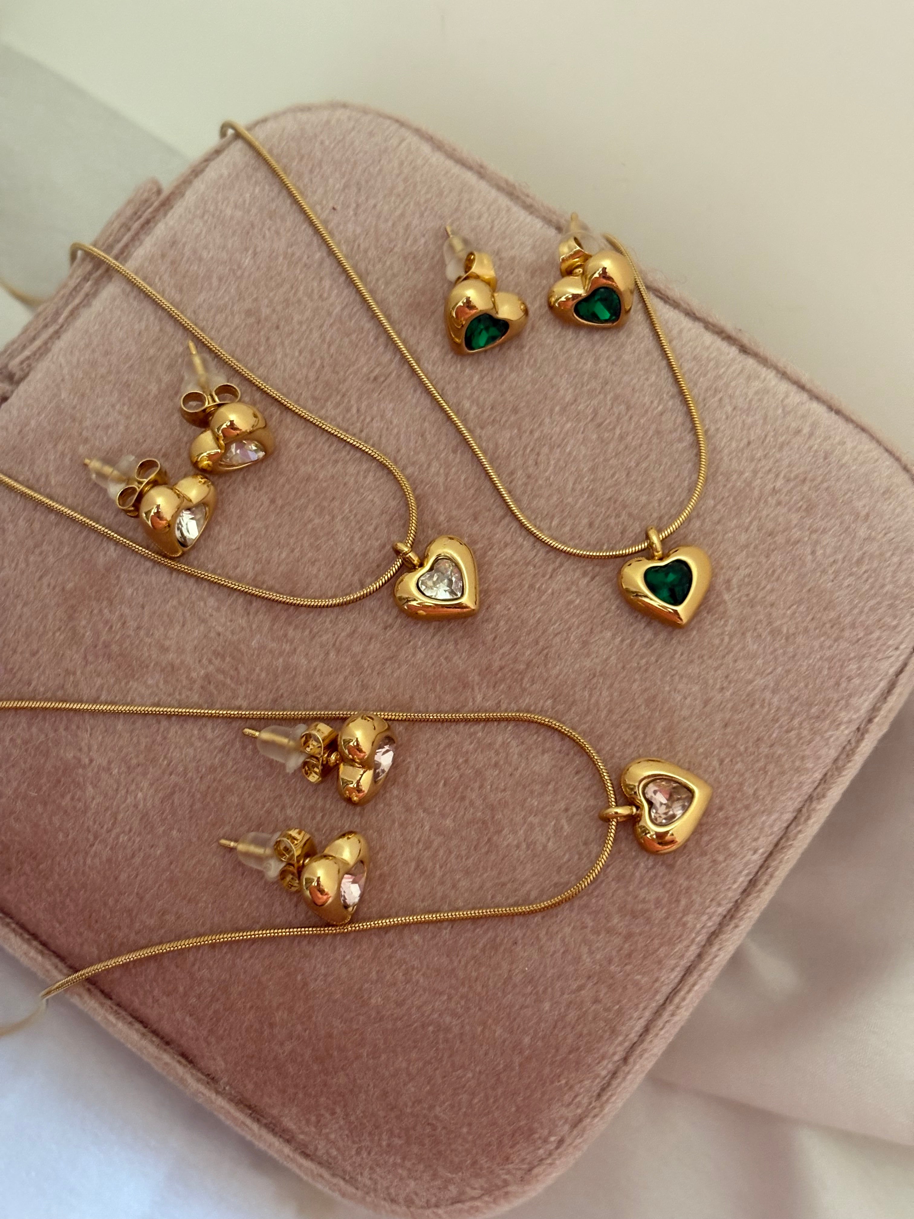 Crystal heart set