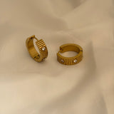 C studded hoops