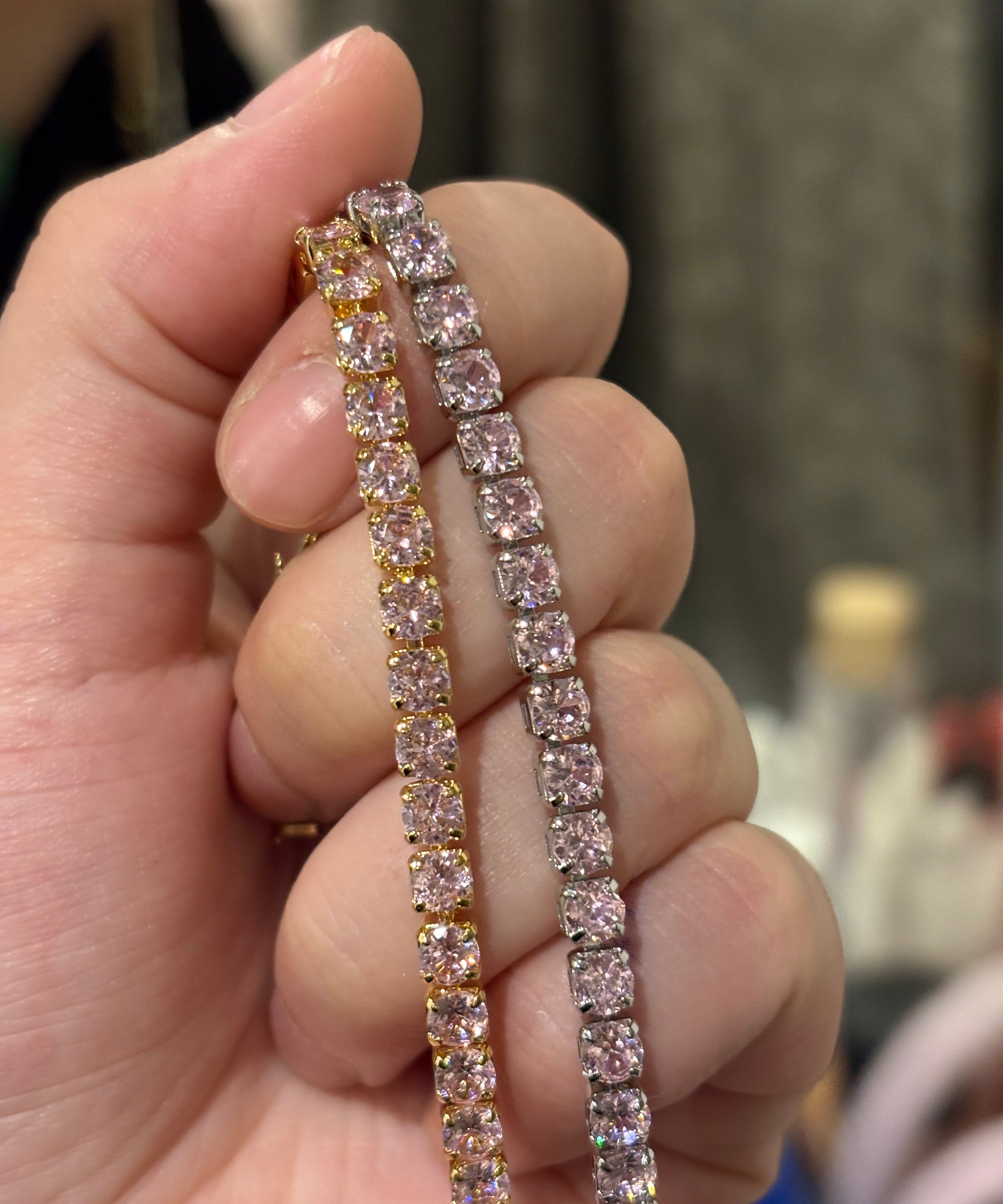Aura tennis bracelet(pink)