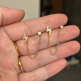 Thunder chain earring (ball back)