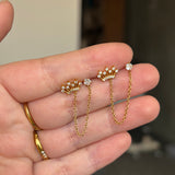 Crown chain earring (ball back)