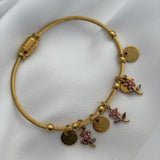 Flower charm bracelet