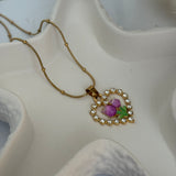 Tulip heart necklace