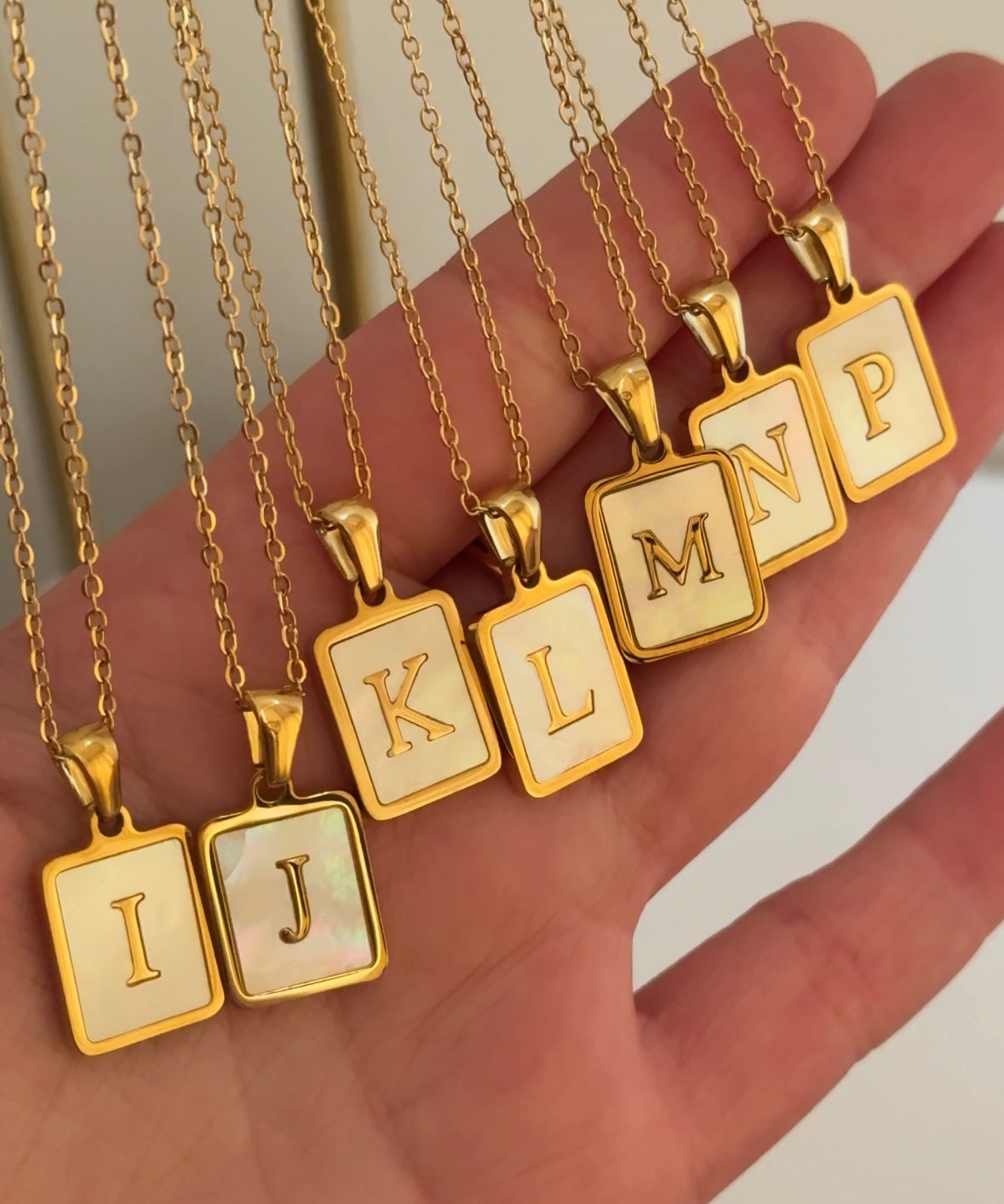 Initial square necklace