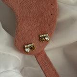 Rose heart stud