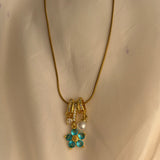 Floral charm necklace