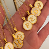 Initial circle necklace