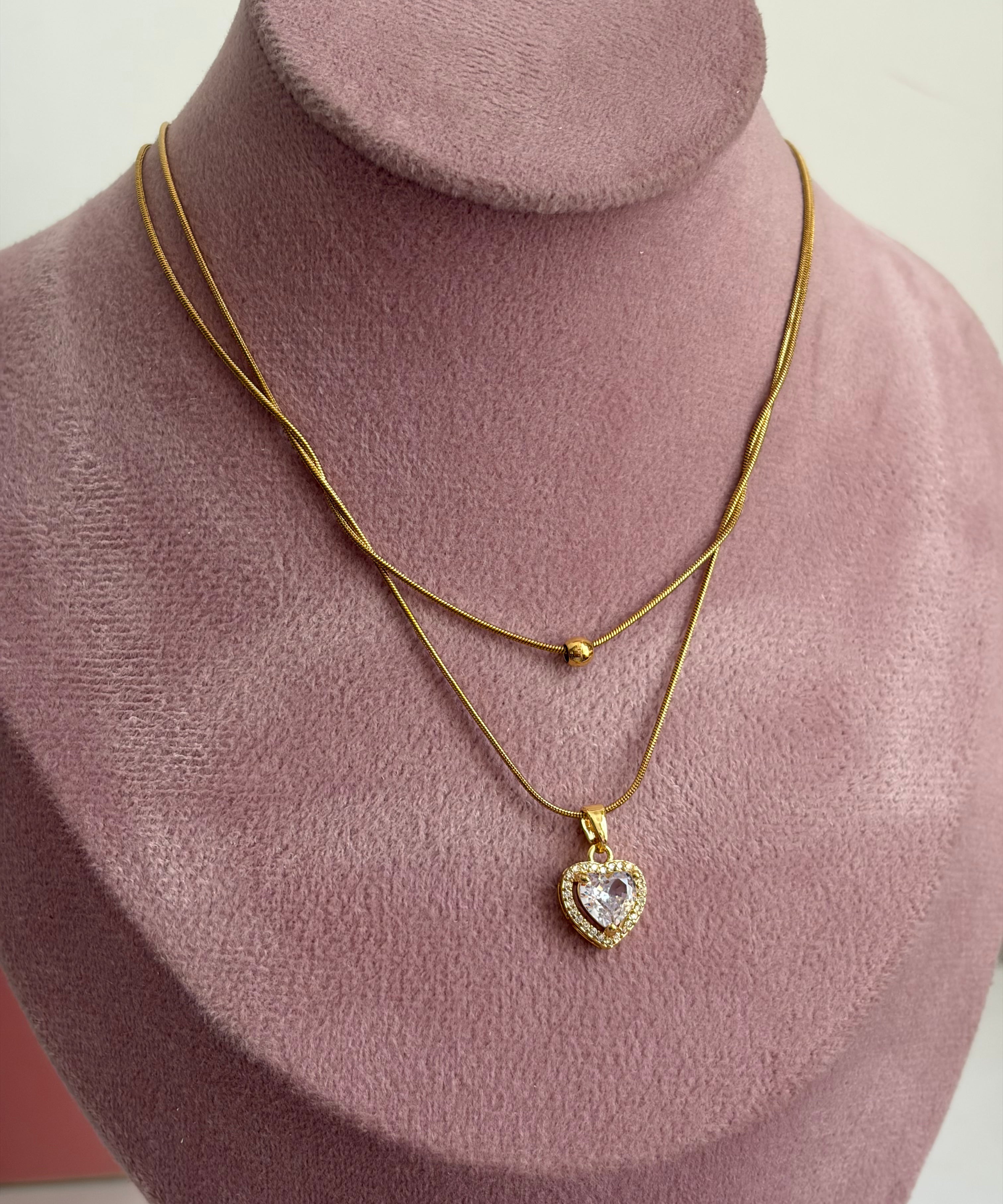 Heartie layered necklace