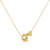 Heart initial necklace